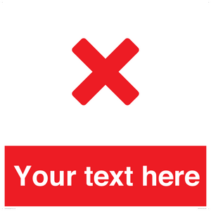 Custom red background, red cross sign